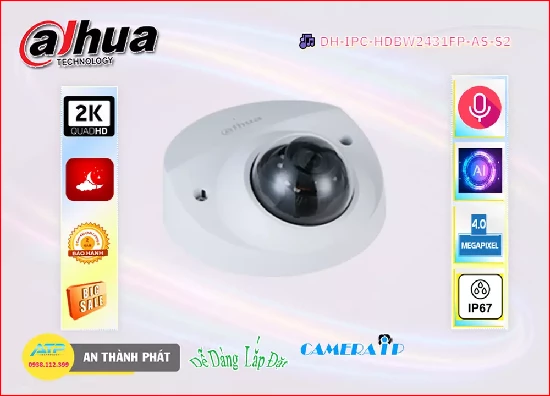 Lắp đặt camera tân phú Camera An Ninh  Dahua DH-IPC-HDBW2431FP-AS-S2 Hình Ảnh Đẹp