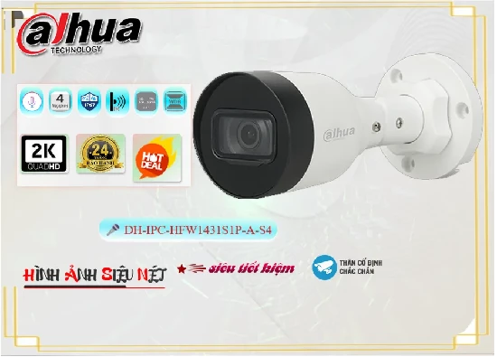 Lắp đặt camera tân phú ❂  Camera  Dahua Mẫu Đẹp DH-IPC-HFW1431S1P-A-S4
