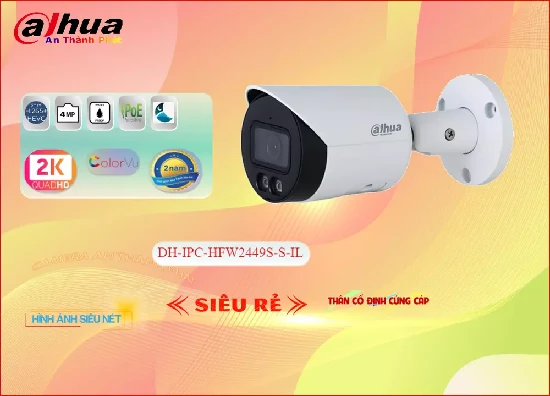 Lắp đặt camera tân phú Camera An Ninh  Dahua DH-IPC-HFW2449S-S-IL Thiết kế Đẹp
