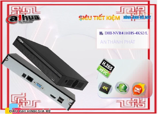 Lắp đặt camera tân phú DHI-NVR4116HS-4KS2L  Dahua Thiết kế Đẹp