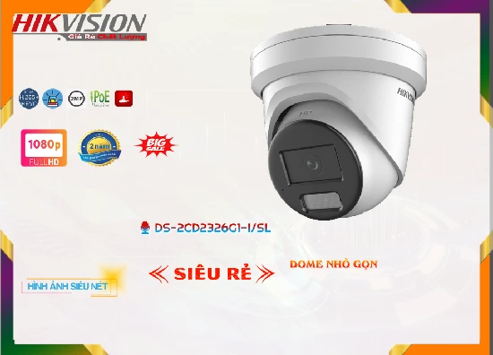 Lắp đặt camera tân phú DS-2CD2326G1-I/SL  Hikvision Thiết kế Đẹp