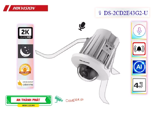 Lắp đặt camera tân phú Camera  Hikvision DS-2CD2E43G2-U Giá rẻ