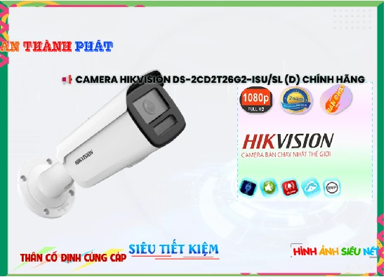 Lắp đặt camera tân phú DS-2CD2T26G2-ISU/SL(D) Camera  Hikvision Thiết kế Đẹp