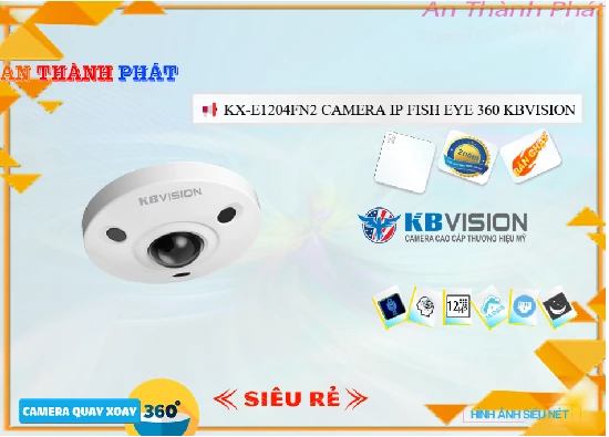 Lắp đặt camera tân phú Camera  KBvision Sắc Nét KX-E1204FN2 ❂ 