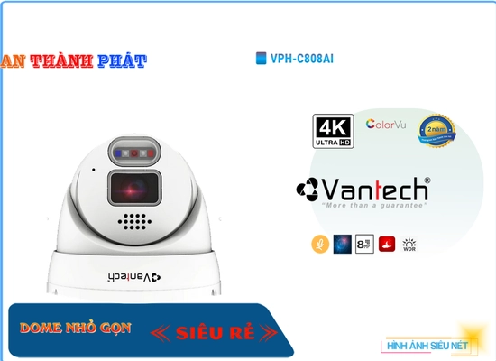 Lắp đặt camera tân phú VPH-C808AI Camera HD IP VanTech Giá tốt