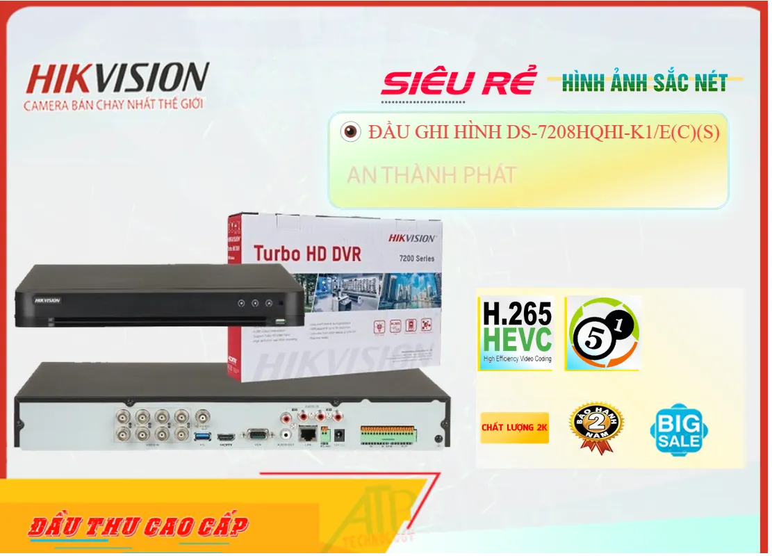 Đầu Ghi Hikvision DS-7208HQHI-K1/E(C)(S),Giá DS-7208HQHI-K1/E(C)(S),DS-7208HQHI-K1/E(C)(S) Giá Khuyến Mãi,bán