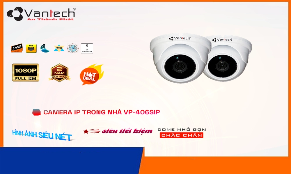 Camera An Ninh VanTech VP-406SIP Chức Năng Cao Cấp,Giá VP-406SIP,VP-406SIP Giá Khuyến Mãi,bán VP-406SIP, HD IP