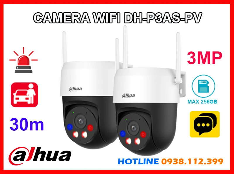DH-P3AS-PV Camera IP WIFI Dahua (3MP), camera quan sát DH-P3AS-PV, lắp camera DH-P3AS-PV giá rẻ, lắp đặt camera DH-P3AS-PV, camera không dây DH-P3AS-PV, camera quay quét DH-P3AS-PV, camera DH-P3AS-PV giá rẻ, camera ngoài trời DH-P3AS-PV, DH-P3AS-PV,