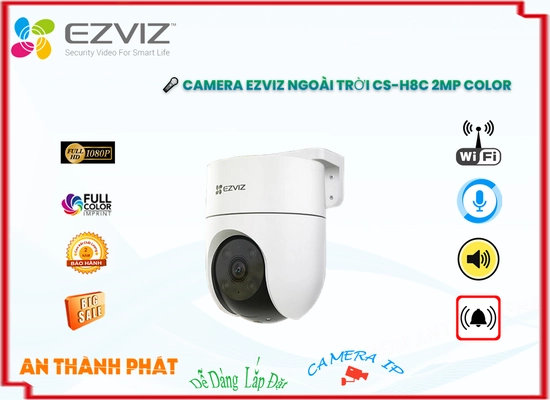 Lắp đặt camera tân phú Wifi Ezviz CS-H8C 2MP Color Hình Ảnh Đẹp