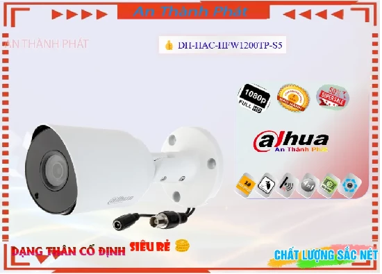 Lắp đặt camera tân phú Camera An Ninh  Dahua DH-HAC-HFW1200TP-S5 Sắc Nét