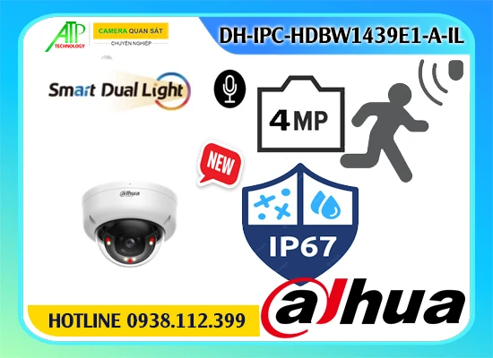 Lắp đặt camera Camera Dome Bán Cầu DH-IPC-HDBW1439E1-A-IL