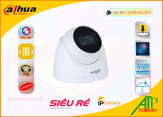 Lắp đặt camera tân phú Camera  Dahua DH-IPC-HDW2441T-S Giá rẻ
