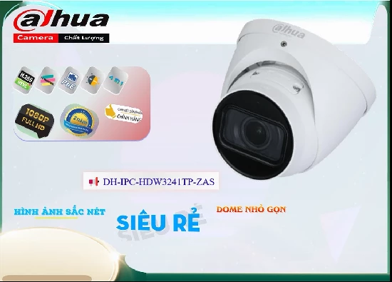 Lắp đặt camera tân phú Camera  Dahua DH-IPC-HDW3241TP-ZAS Thiết kế Đẹp