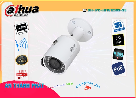 Lắp đặt camera tân phú Camera DH-IPC-HFW1230S-S5  Dahua Sắt Nét