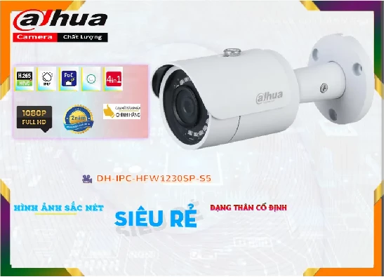 Lắp đặt camera tân phú Camera DH-IPC-HFW1230SP-S5  Dahua