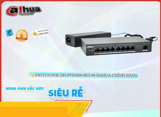 Lắp đặt camera tân phú Hãng Ruijie Switch chuyển đổi mạng DH-PFS3009-8ET-96