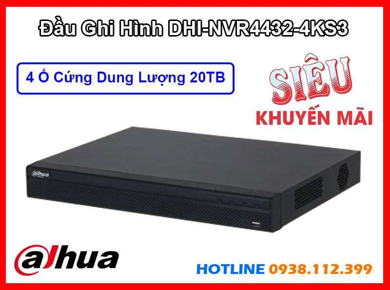 Lắp đặt camera Đầu Ghi Hình Dahua DHI-NVR4432-4KS3
