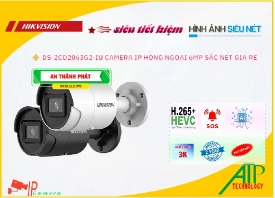Lắp đặt camera tân phú Camera An Ninh  Hikvision DS-2CD2063G2-IU Hình Ảnh Đẹp ✔