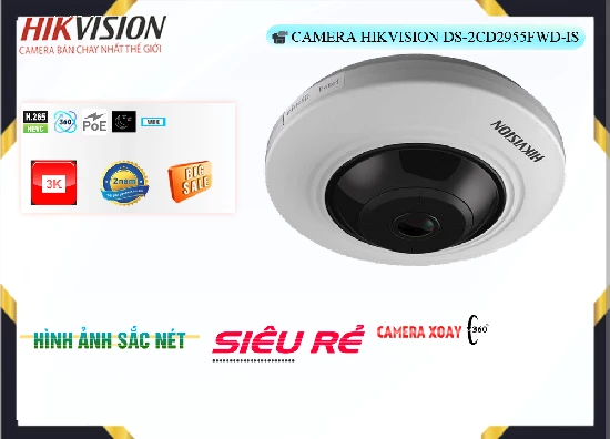 Lắp đặt camera tân phú Camera Mắt Cá Hikvision DS-2CD2955FWD-IS