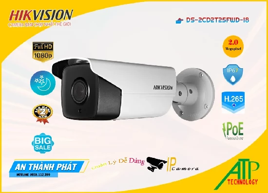 Lắp đặt camera tân phú ✮  Camera  Hikvision Hình Ảnh Đẹp DS-2CD2T25FWD-I8