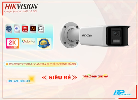 Lắp đặt camera tân phú ✽  DS-2CD2T47G2H-LI Camera  Hikvision Chất Lượng