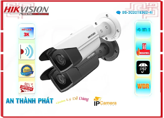 Lắp đặt camera tân phú ✅ DS-2CD2T83G2-4I  Hikvision Giá rẻ
