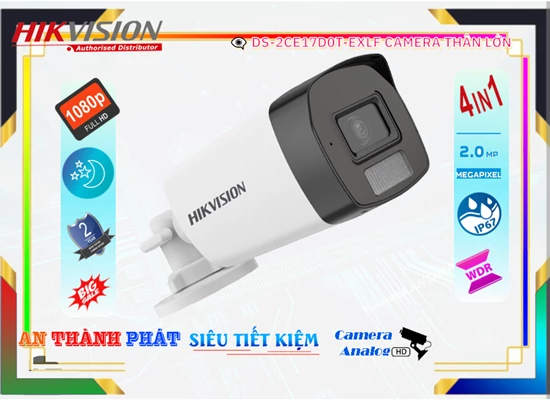Lắp đặt camera tân phú Camera DS-2CE17D0T-EXLF  Hikvision Giá rẻ