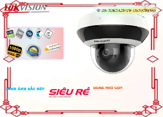 Lắp đặt camera tân phú Camera  Hikvision DS-2DE2A204IW-DE3(C0)(S6) ✔