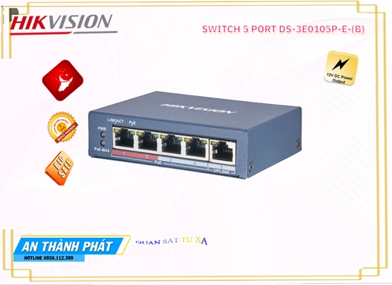 Lắp đặt camera tân phú Bộ chia tín hiệu Switch DS-3E0105P-E(B)