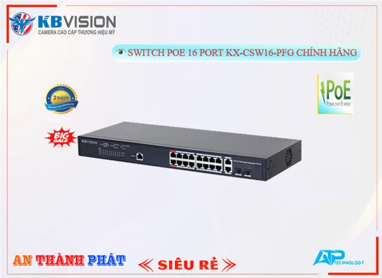 Lắp đặt camera tân phú KBvision Switch chuyển đổi mạng KX-CSW16-PFG-230