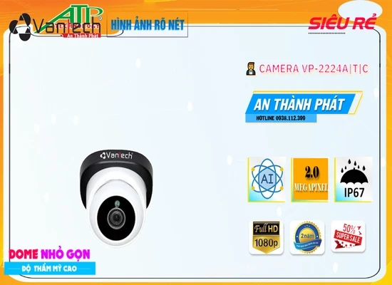 Lắp đặt camera tân phú Camera Giá Rẻ VanTech VP-2224A|T|C Công Nghệ HD Giá rẻ ❂ 