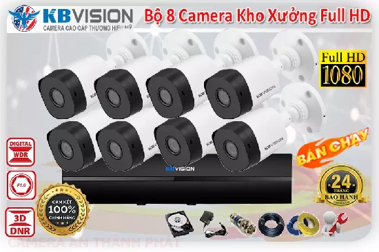 Lắp đặt camera tân phú Bộ 8 Camera Quan Sat Cho Kho Xưởng Full HD