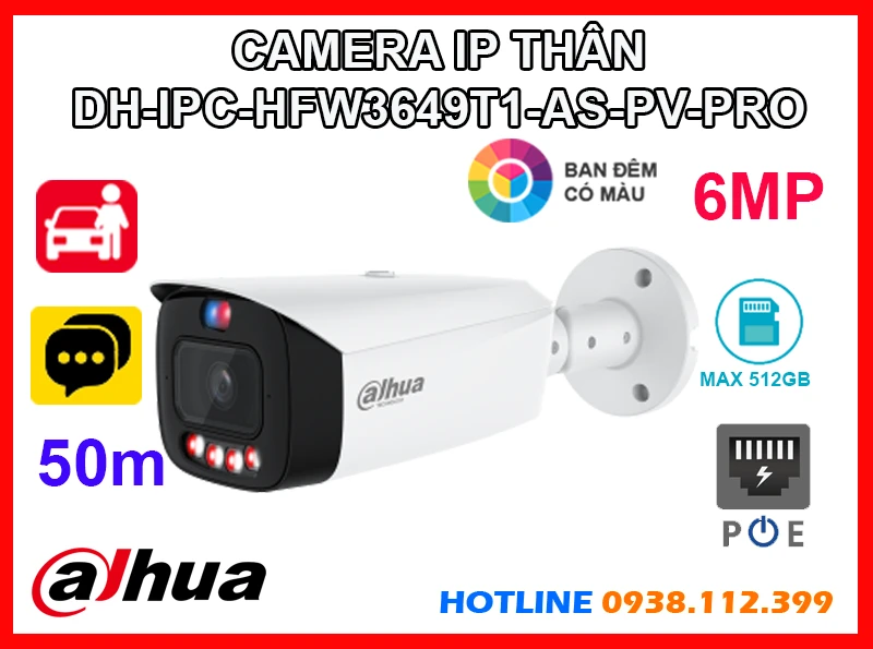 Lắp đặt camera Camera Dahua DH-IPC-HFW3649T1-AS-PV-PRO (6MP)