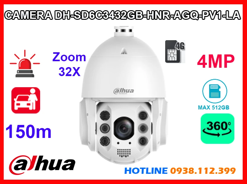 Lắp đặt camera Camera 4G Dahua DH-SD6C3432GB-HNR-AGQ-PV1-LA