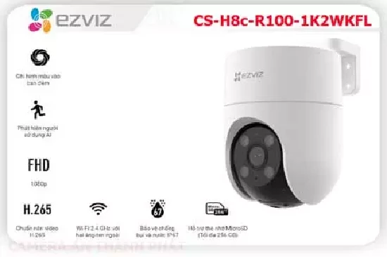 Lắp đặt camera tân phú CS-H8c-R100-1K2WKFL Thiết kế Đẹp  Wifi Ezviz