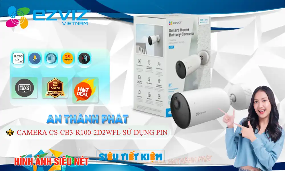 CS-CB3-R100-2D2WFL sắc nét Wifi Ezviz