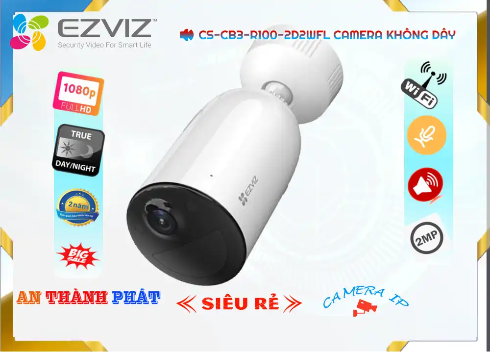 CS-CB3-R100-2D2WFL sắc nét Wifi Ezviz