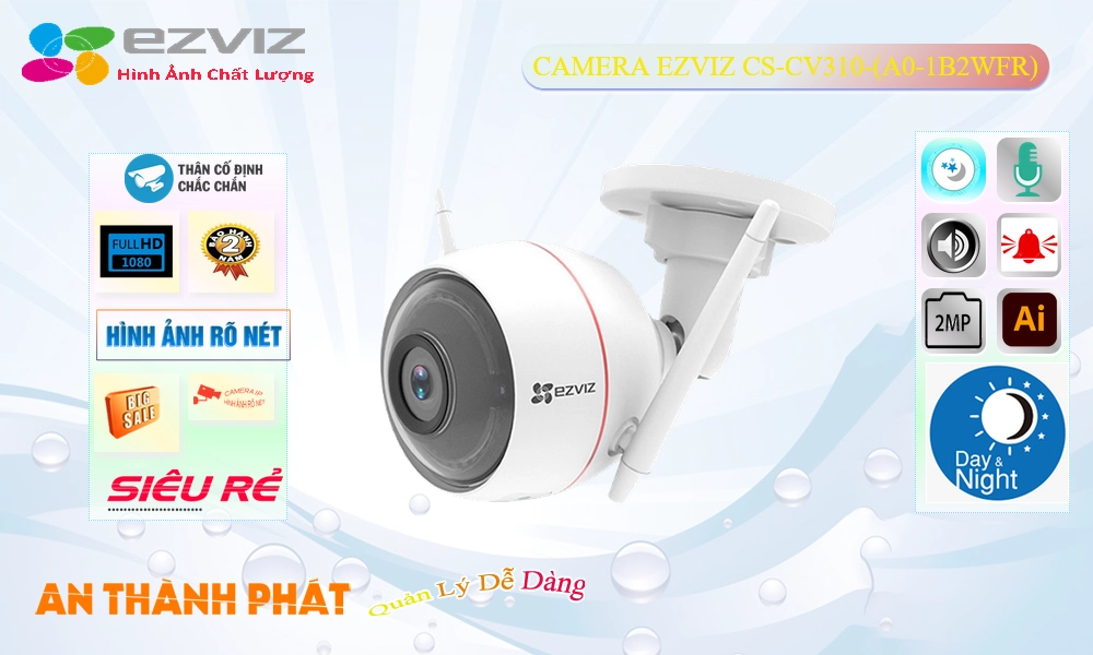 Camera An Ninh Wifi Ezviz CS-CV310-(A0-1B2WFR) Giá rẻ