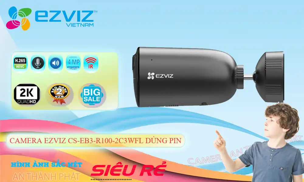 CS-EB3-R100-2C3WFL sắc nét Wifi Ezviz