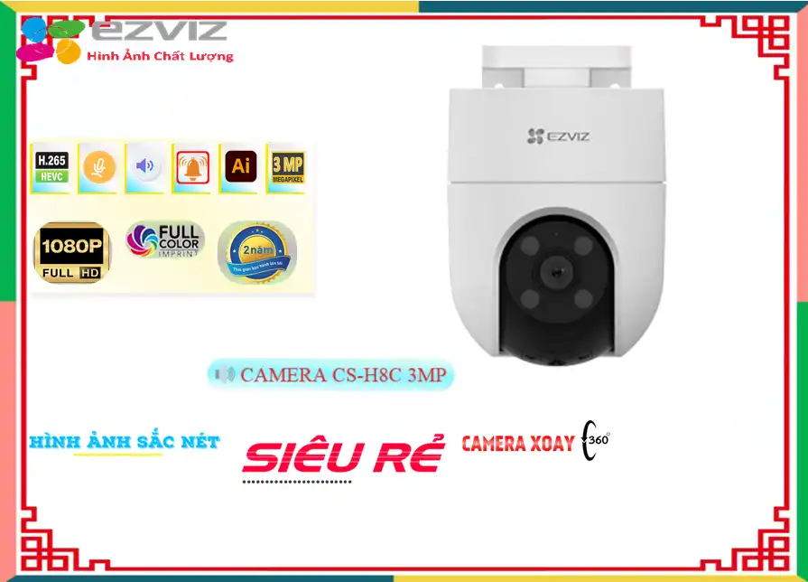 Camera An Ninh  Wifi Ezviz CS-H8C 2K 3MP Chất Lượng