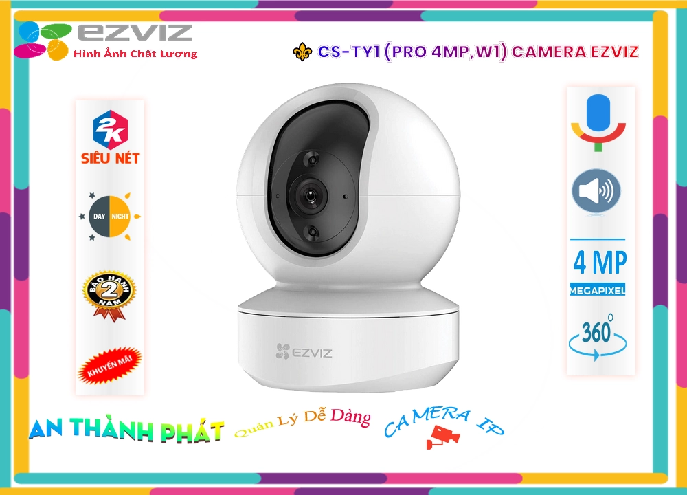 ✪ CS-TY1 (Pro 4MP-W1) Camera Chính Hãng Wifi Ezviz,Giá CS-TY1 (Pro 4MP,W1),CS-TY1 (Pro 4MP,W1) Giá Khuyến Mãi,bán