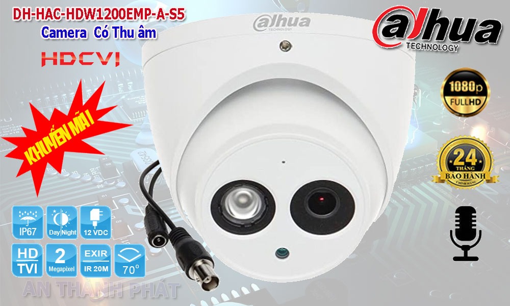 /DH-HAC-HDW1200EMP-A-S5 có micro thu âm hồng ngoại xa