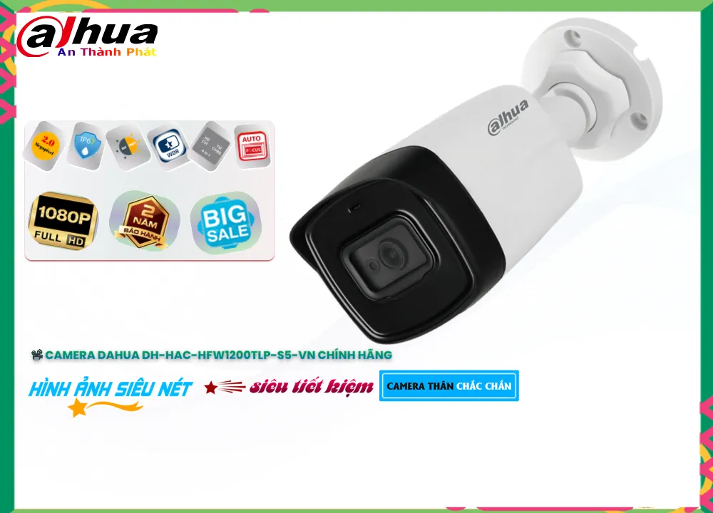 Camera Dahua DH-HAC-HFW1200TLP-S5-VN,DH-HAC-HFW1200TLP-S5-VN Giá rẻ,DH HAC HFW1200TLP S5 VN,Chất Lượng
