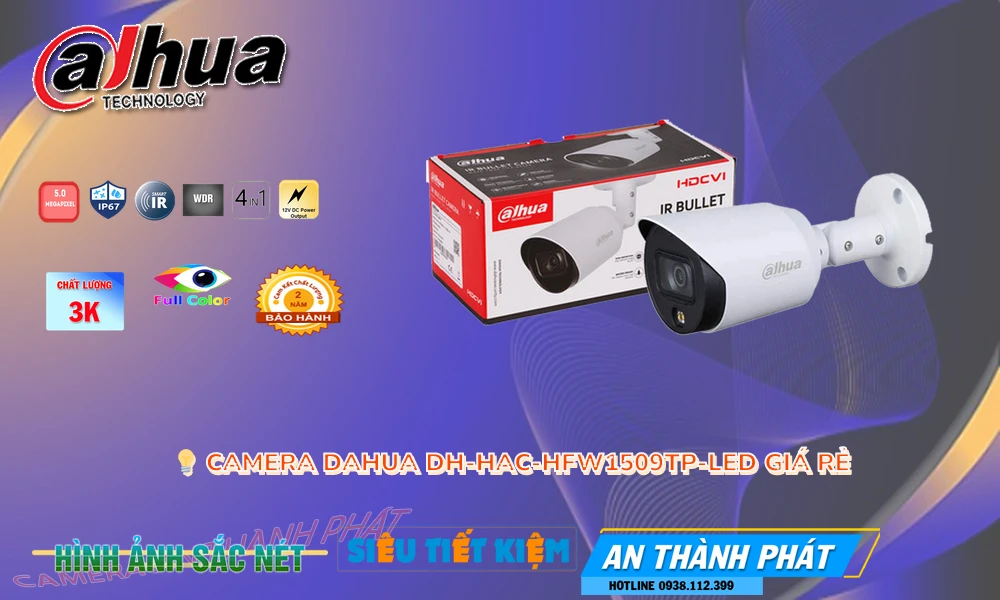 ➠  DH-HAC-HFW1509TP-LED sắc nét Dahua