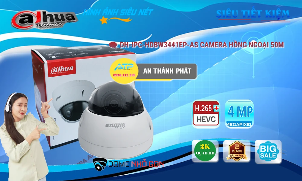 DH-IPC-HDBW3441EP-AS sắc nét Dahua