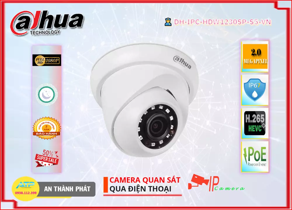 Camera IP Dahua DH-IPC-HDW1230SP-S5-VN,DH IPC HDW1230SP S5 VN,Giá Bán DH-IPC-HDW1230SP-S5-VN,DH-IPC-HDW1230SP-S5-VN Giá