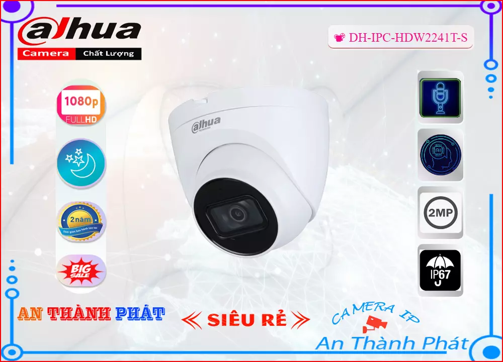 Camera dahua DH-IPC-HDW2241T-S,Chất Lượng DH-IPC-HDW2241T-S,DH-IPC-HDW2241T-S Công Nghệ Mới,DH-IPC-HDW2241T-SBán Giá