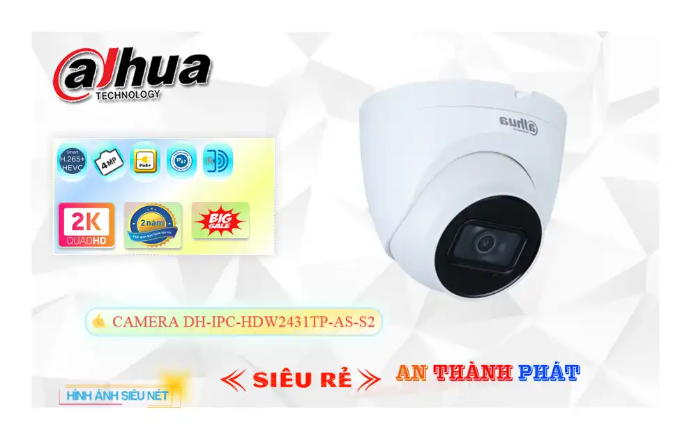 DH-IPC-HDW2431TP-AS-S2 sắc nét Dahua DH-IPC-HDW2431TP-AS-S2 sắc nét Dahua