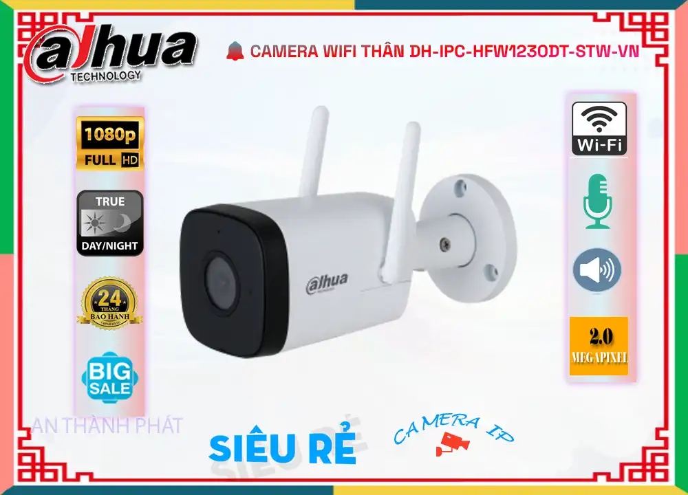 Camera  Dahua DH-IPC-HFW1230DT-STW-VN Mẫu Đẹp