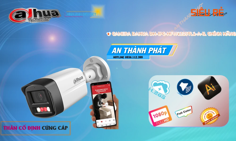 Camera Dahua DH-IPC-HFW1239TL1-A-IL